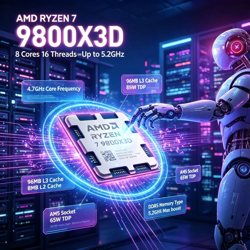 Amd Cpu Ryzen 7 - CPU AMD Ryzen 7 9800X3D para
